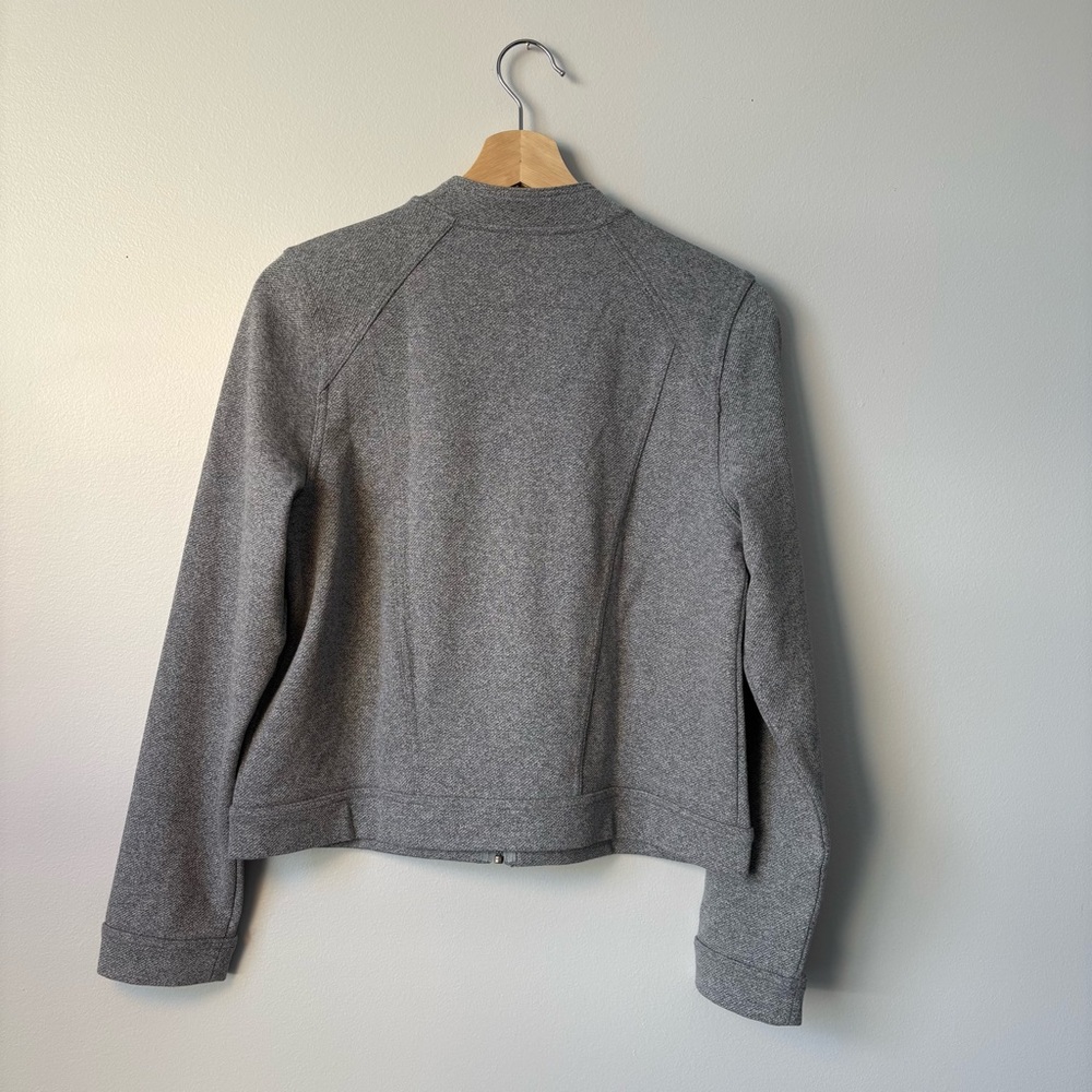 Banana Republic Factory Pique Moto Jacket in light gray size Medium - Picture 2 of 10